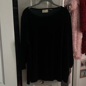 Green Velvet Top and Skirt Set